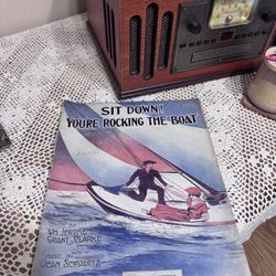 Antique Sheet Music 1910s Sit Down You’re Rocking The Boat Sailboat Cover Vintage