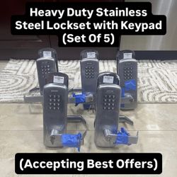 Heavy Duty Stainless Steel Lockset With Keypad (Set Of 5) 