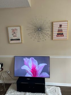 Flat screen tv with designer pictures