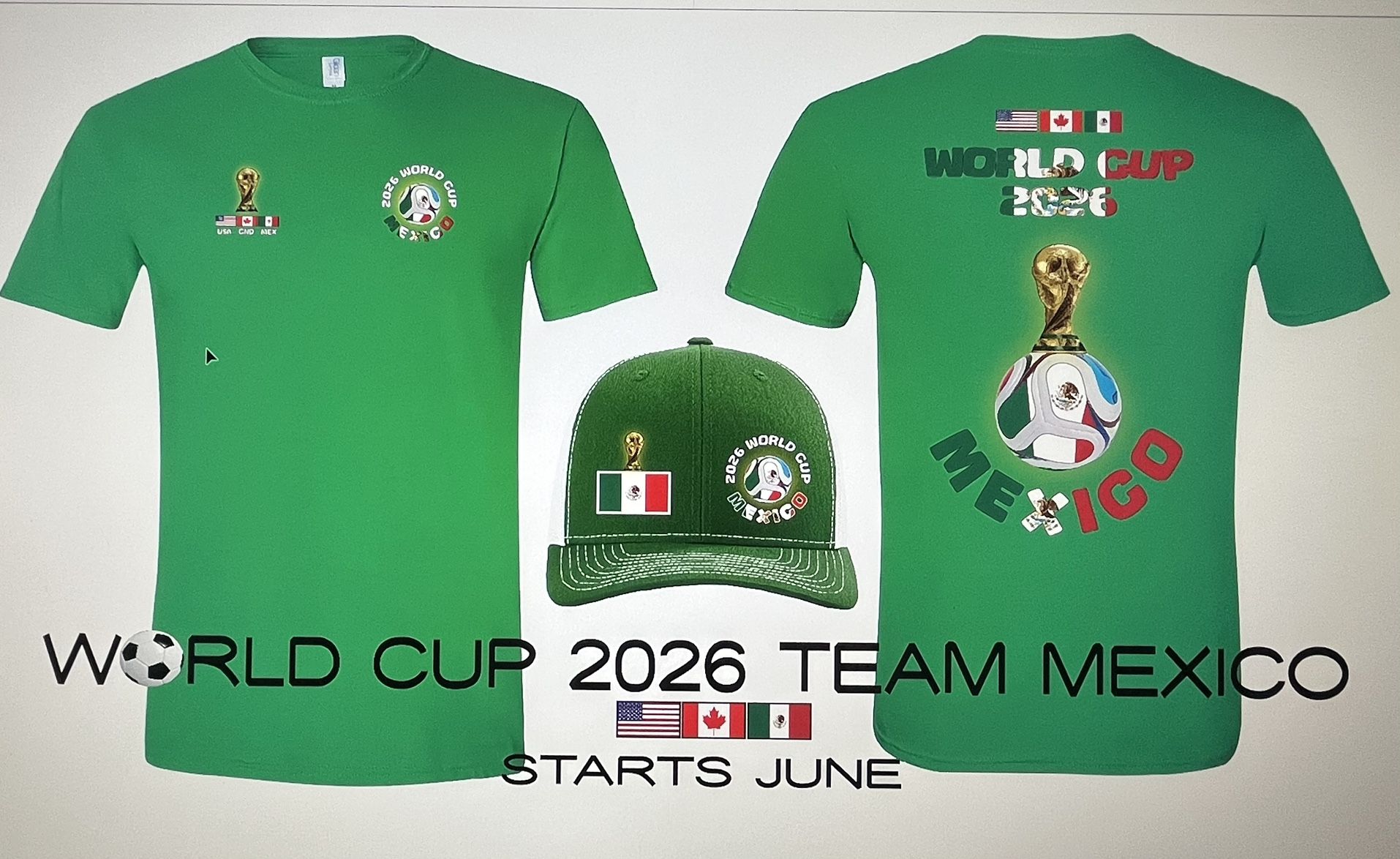 T Shirts Mexico World Cup Soccer Mundial 2026 Fubol