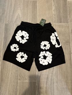 Black Denim Tear Shorts