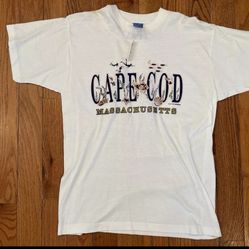 Cape Cod Massachusetts T-Shirt 90s Fish Ocean Tee Beach New Vintage Adult Large