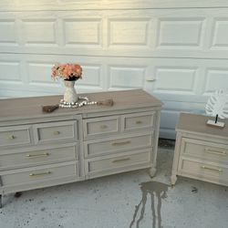 Refinished MCM Dresser/nightstand Set 