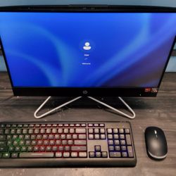 HP 22" Touchscreen All-in-One Desktop, Ryzen 3 3250U, 8GB RAM, 1TB HDD, Black, Windows 11