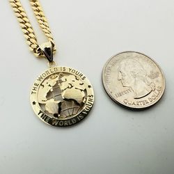 10K Gold “The World Is Yours” Charm
