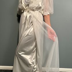 Bridal Lingerie-vintage White Set Satin And Lace 