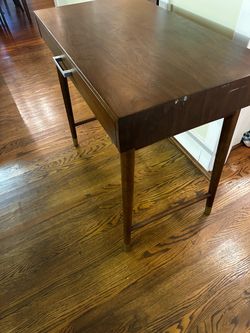 World market walnut wood MCM desk