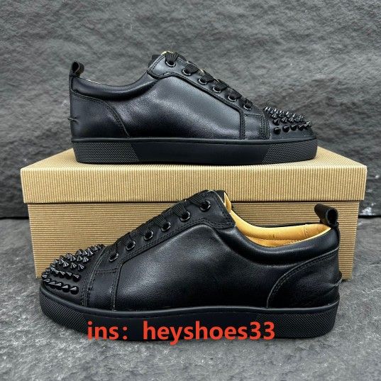 Christian Louboutin Louis Junior Spikes Flat Black