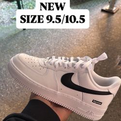 NEW Air Force 1 Supreme ‘White Black’ SZ 9.5/10.5