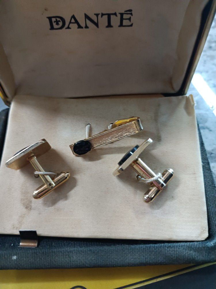 Vintage Dante Cuff Links And Tie Tack