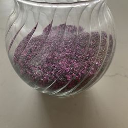 Makeup Brush Holder With Pink And Black Sand 