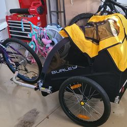 Double Seat Pull Stroller For  Bicycle 