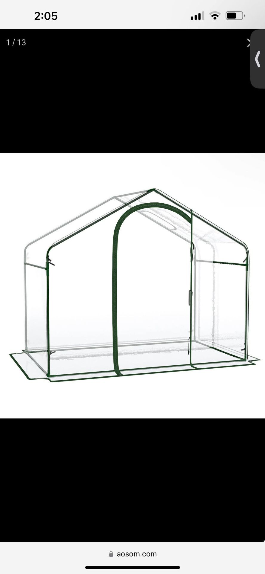 New in Box 6' x 3' x 5.5' Portable Walk-in Greenhouse, PVC Cover, Steel Frame Garden Hot House, Zipper Door, Top Vent for Flowers, Vegetables, Sapling