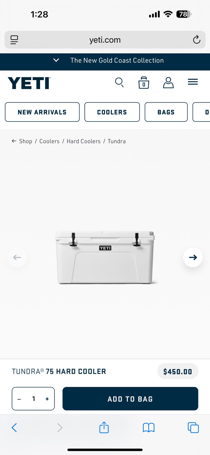 yeti cooler tundra 75