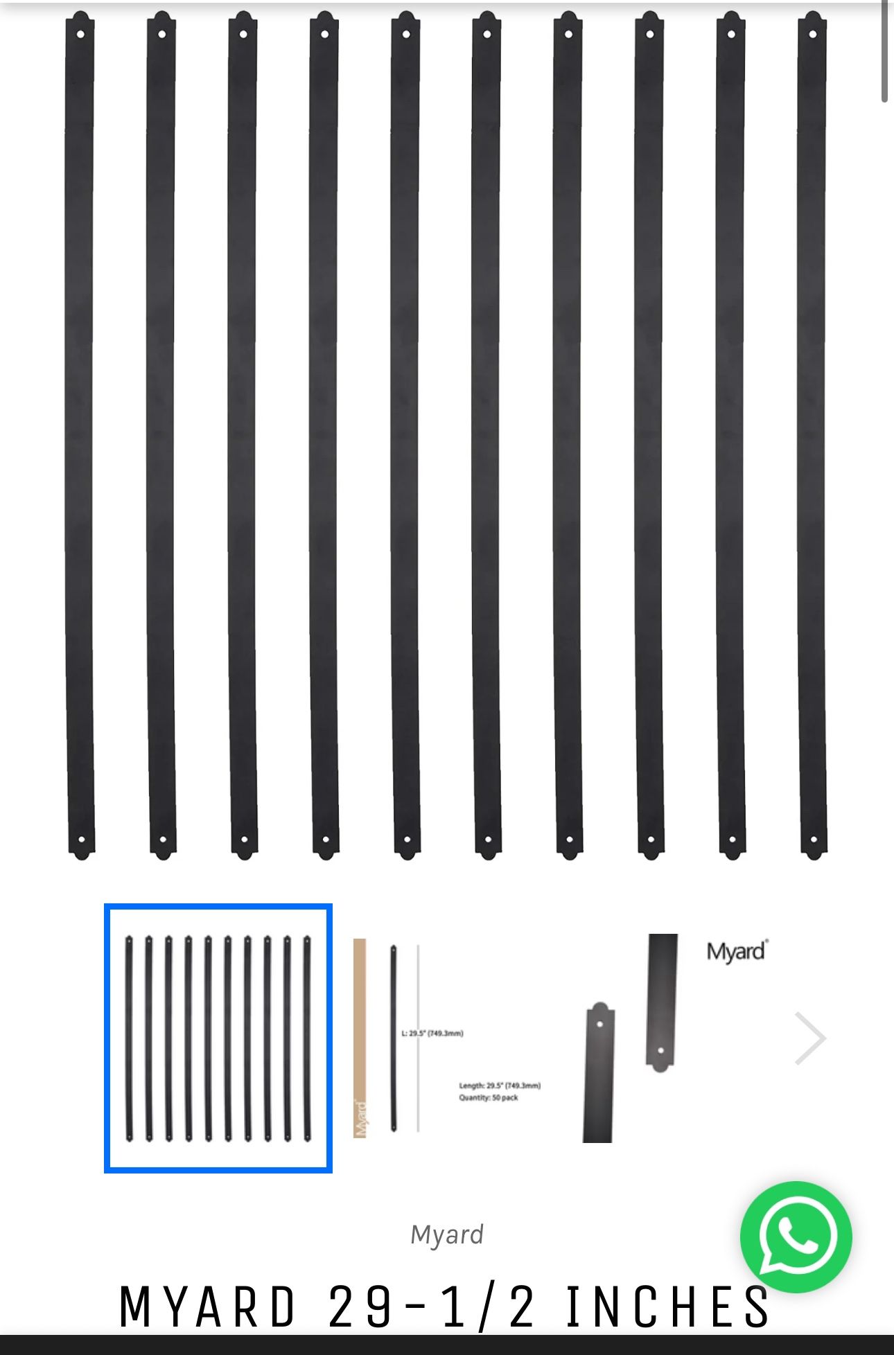 29” Iron Deck Balusters (25 Pack) 