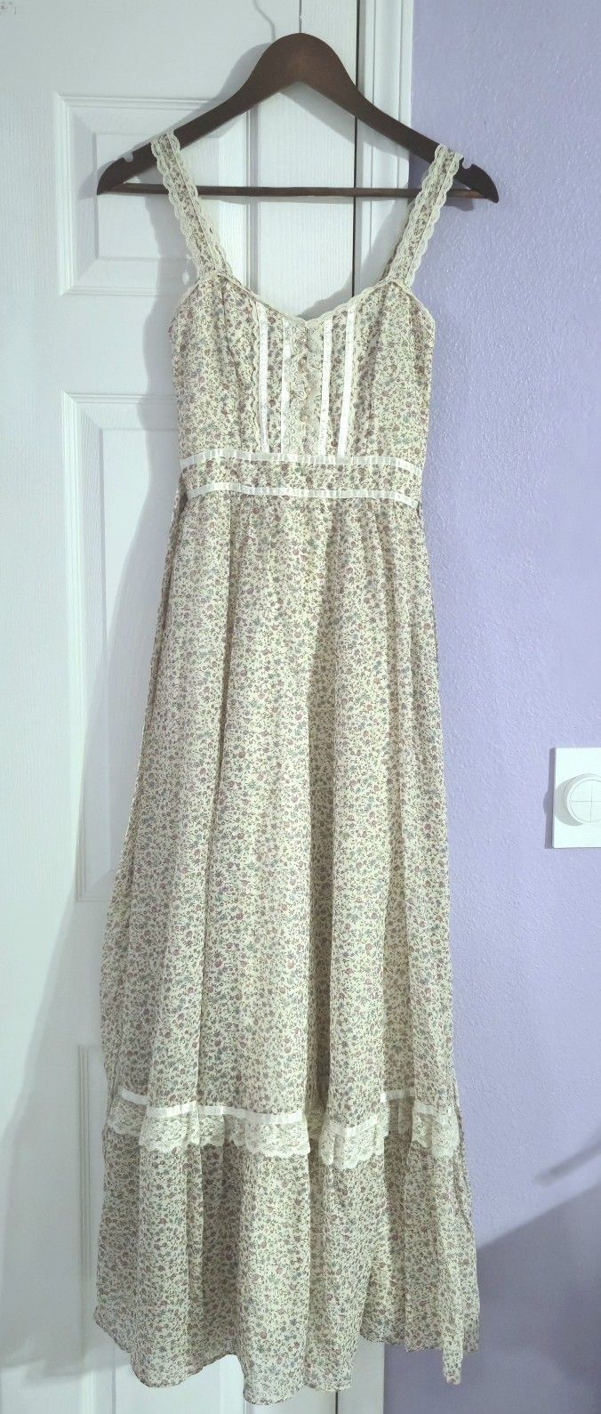 1970s Gunne Sax 💐 Floral Maxi Prairie Sundress
