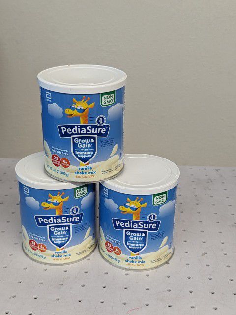 3 Pack, PediaSure Grow & Gain Non-GMO Shake Mix Powder Vanilla - 14.1oz