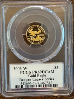 2003-W PCGS PR69DCAM $5 Proof Gold Eagle Reagan Legacy