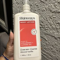 SKINWAYS BODY LOTION HYALURONIC + ALMOND OIL. 1X BOTTLE - $20 NEW 