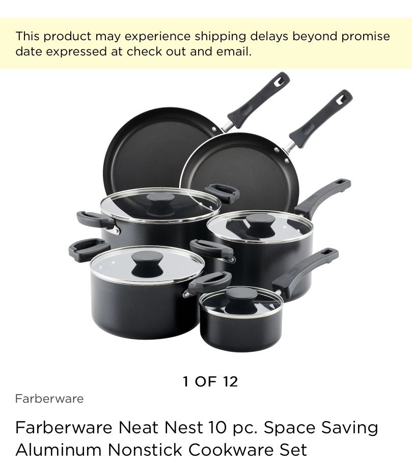 Brand new in a box farberware cookware set