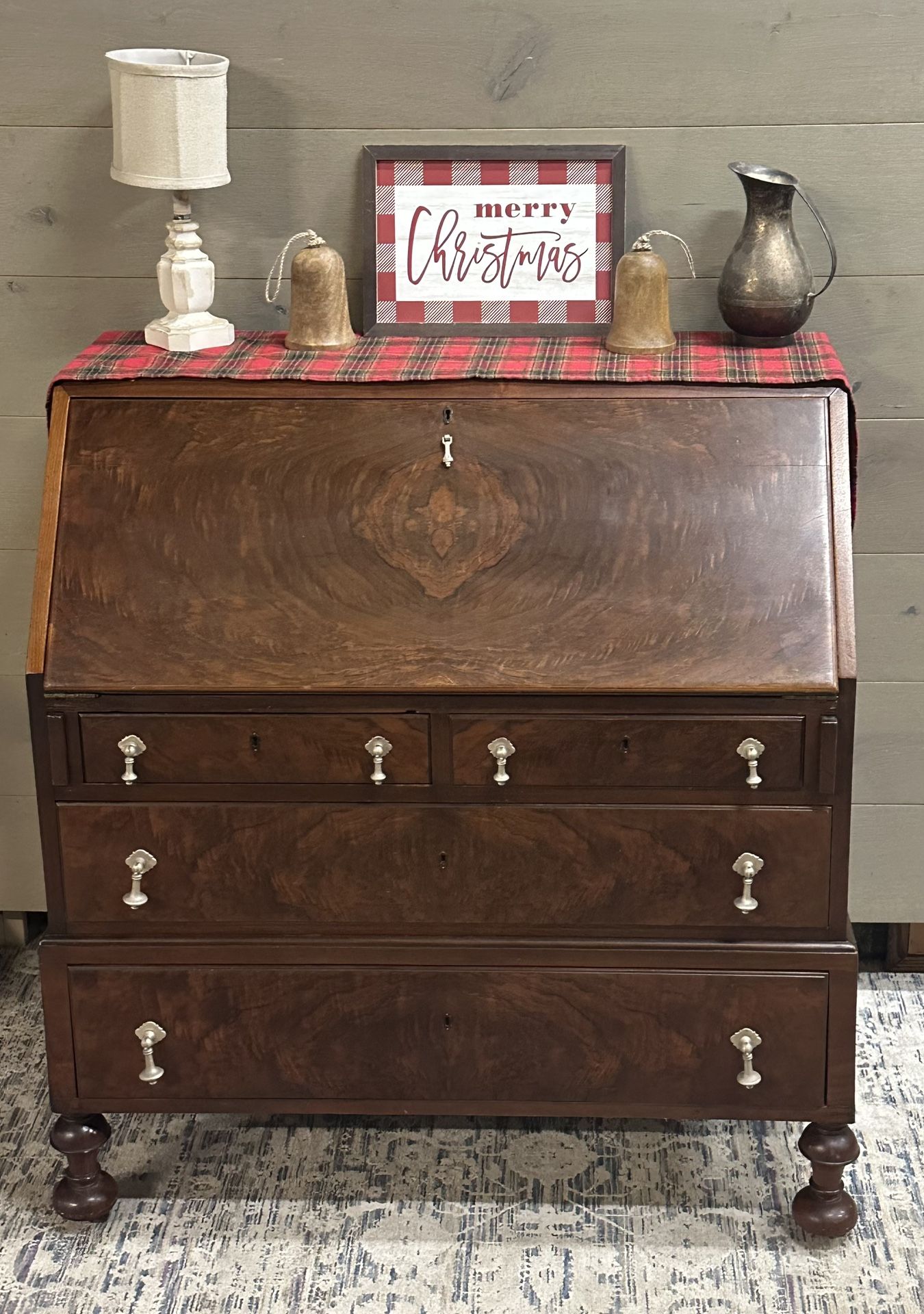 Antique Solid Wood Secretary Desk