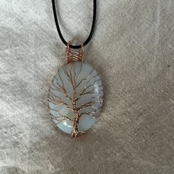 Moon Stone Charm Necklace 