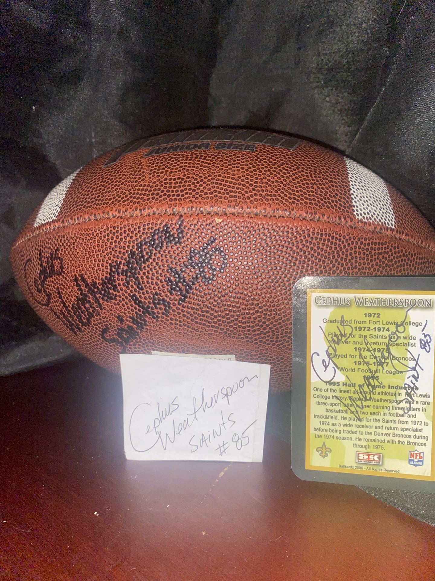 Sighed Football And Card