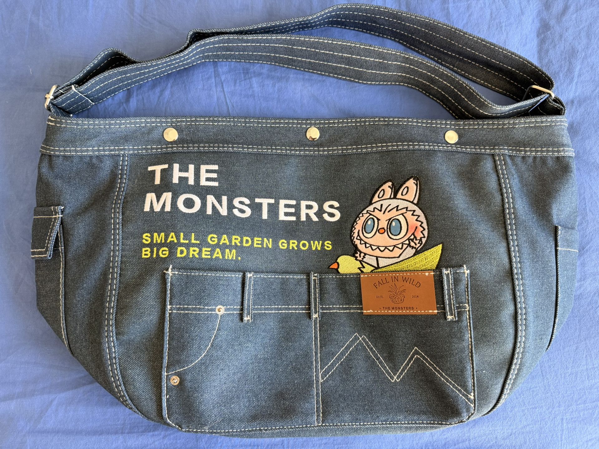 Popmart Labubu Fall in Wild Denim Messenger Bag