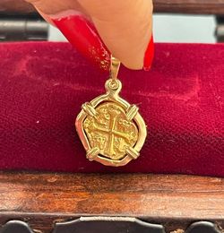 14kt Solid Gold Mini Atocha Coin Pendant 