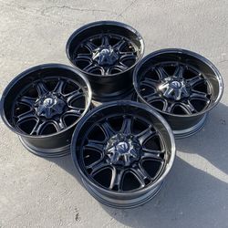 New 20” Gloss Black Fuel Darkstar Wheels for F250 F350 and Excursion Wheels Rims 