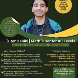Math Tutoring – In-Person or Online (Affordable & Flexible!)