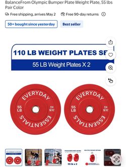 55lbs red bumper plates