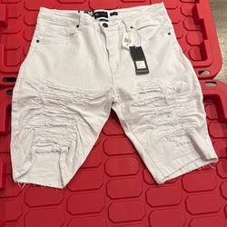 White Jean Shorts ( Jorts ) ; 38 ; Mens