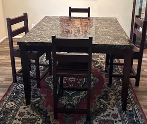 5 Piece Solid Wood Dining Set With Highchairs
