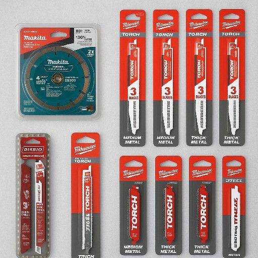 Bulk Lot – 9 Brand New Carbide Saw Blades (Milwaukee, Diablo, Makita)