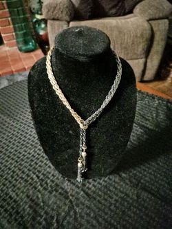 Double strand steel necklace.