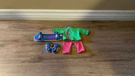 American Girl Doll Retired Skateboard And Outfit