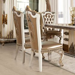 Majestic Crest Ivory/Bronzed Copper Side Chair / HD-SC1881