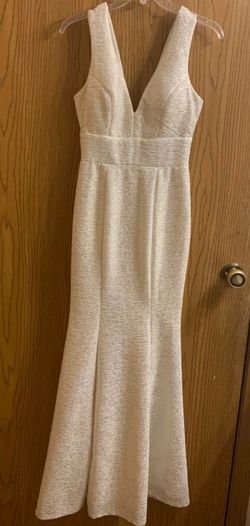 White and gold long dress