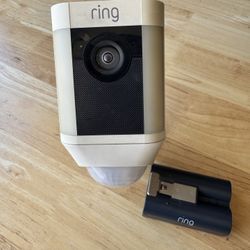 Ring Spotlight Cam Battery Outdoor Rectangle Security Wireless Standard Surveillance Camera in White