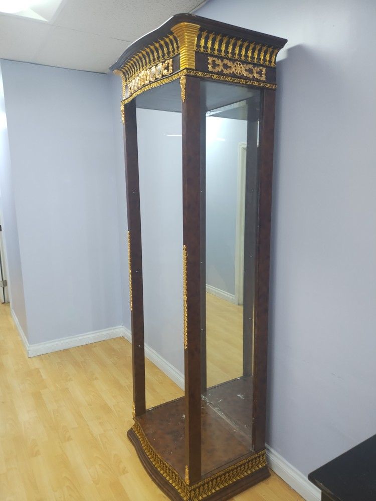 Tall Italian Cabinet With Glass Shelves, Curio, Display. Show Case