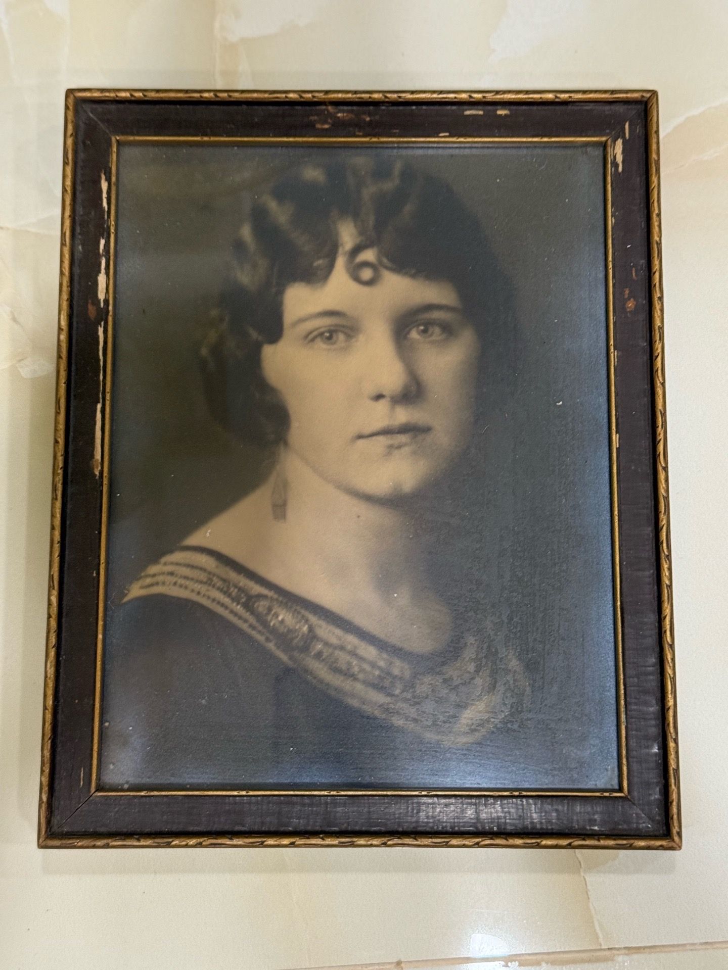 Antique Photo Of Beautiful Woman 1920s Original Photograph Portrait 8x10 Framed