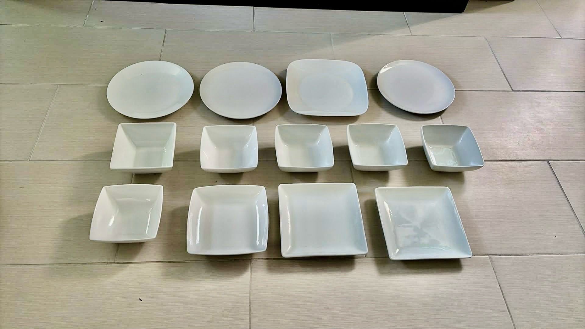 13 ceramic dishes color white all for $8