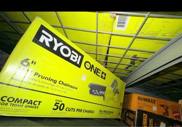 6in. Ryobi cordless 18 volt pruning chainsaw