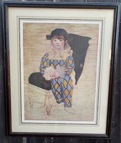 Vintage Pablo Picasso Paul en Arlequin Limited Edition Lithograph