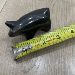 Native American Zuni Bear Polished black stone