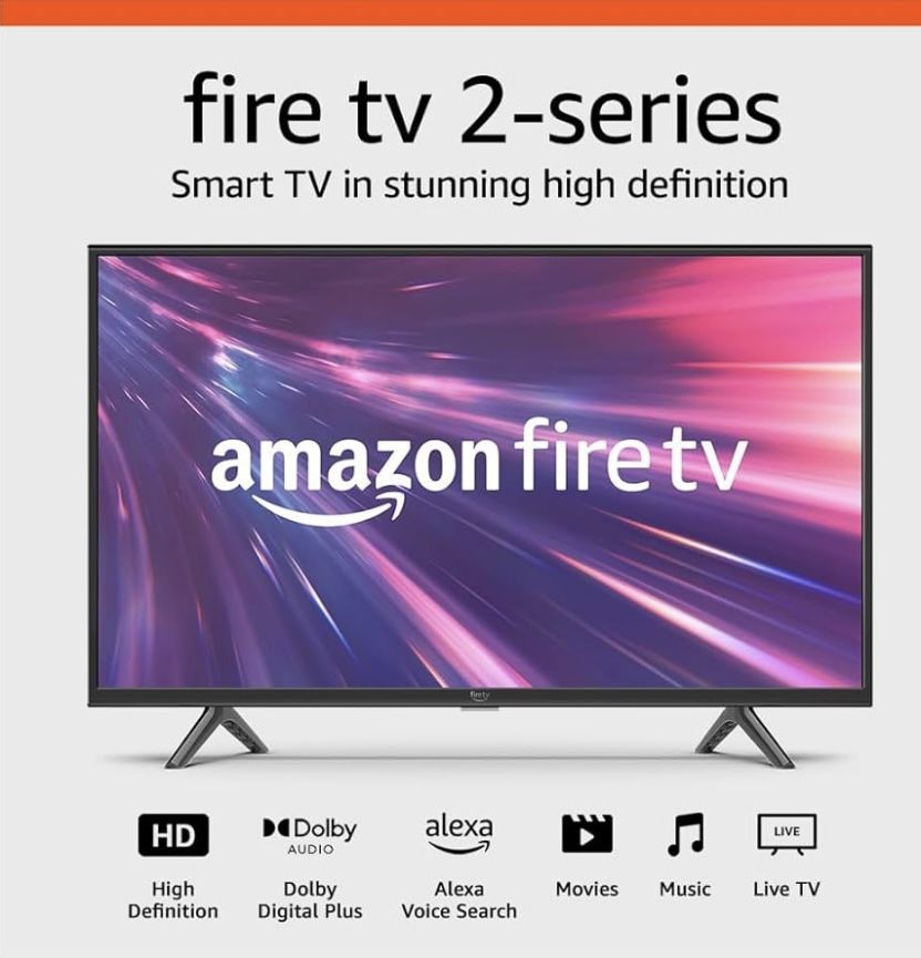 Amazon Fire TV 32" 2-Series (newest model), HD smart TV with Fire TV Alexa Voice Remote, stream live TV without cable