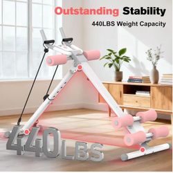 RELIFE REBUILD YOUR LIFE AB Workout Machine Adjustable Ab Trainer Machine Exercise Equipment for Home Gym Foldable Ab Cruncher Strength Training Equip