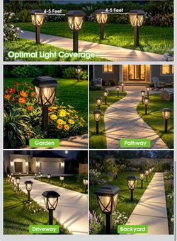 Solar Pathway Lights Outdoor 6 Pack, Warm White
Auto On/Off Waterproof Energy Saving LED Landscape Outside Lights for Garden Yard, Walkway, Driveway D
