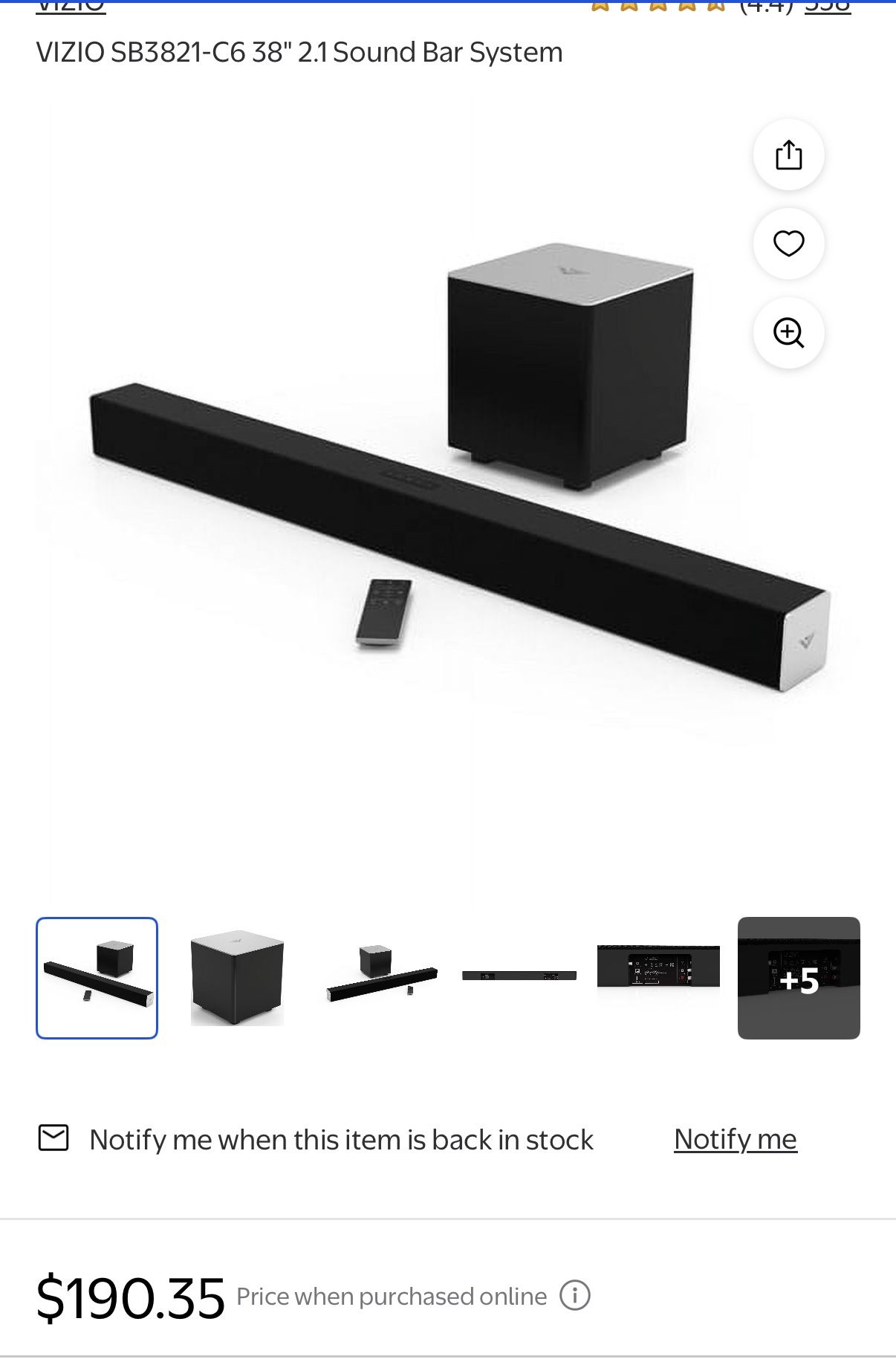 Vizio Sound Bar System